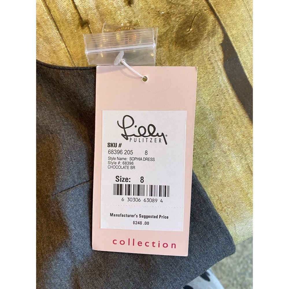 New Lilly Pulitzer Sophia Dress Chocolate Brown Style # 68396 Size 8 MSRP $248 - Picture 4 of 13